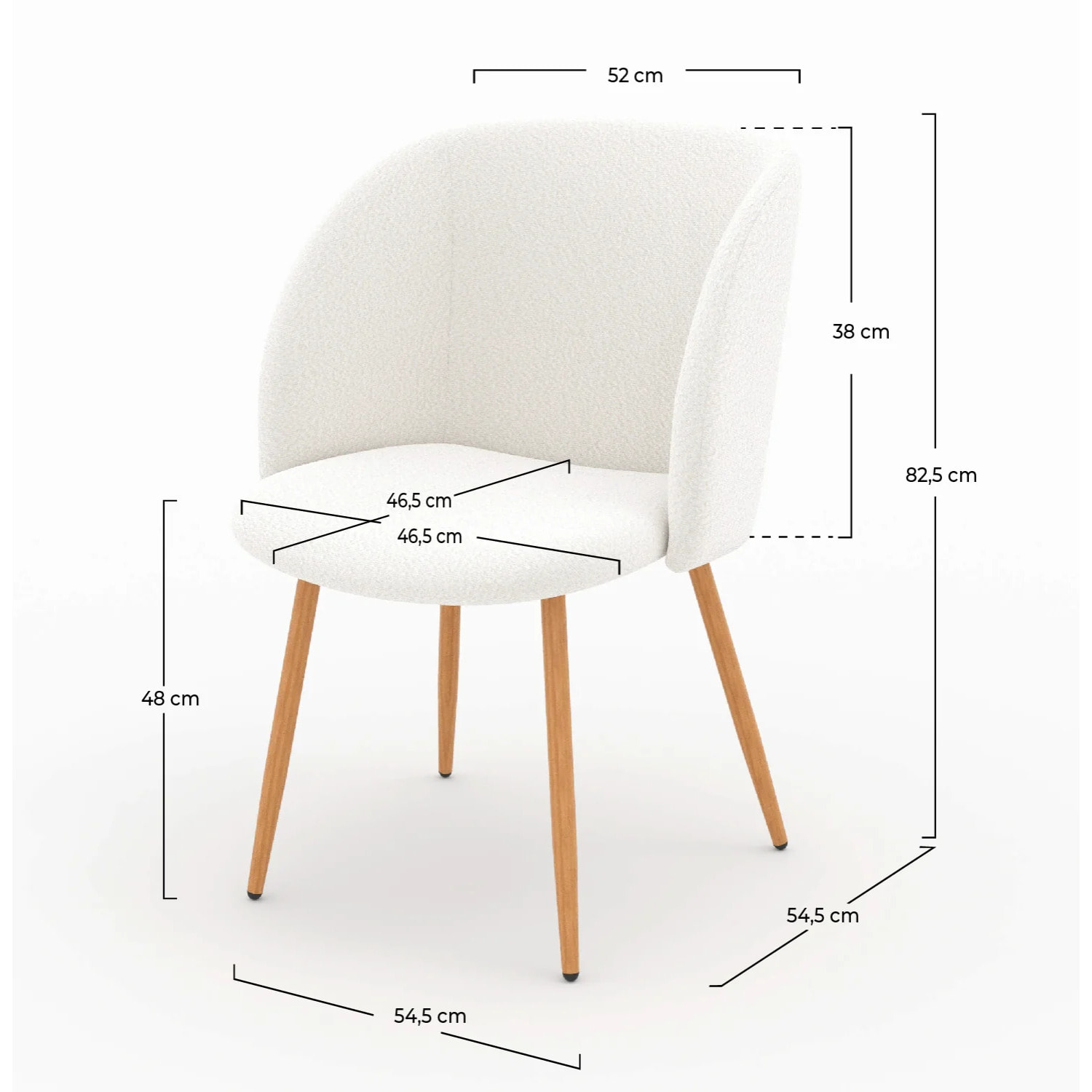 Lot de 2 chaises en tissu bouclé beige - Swan