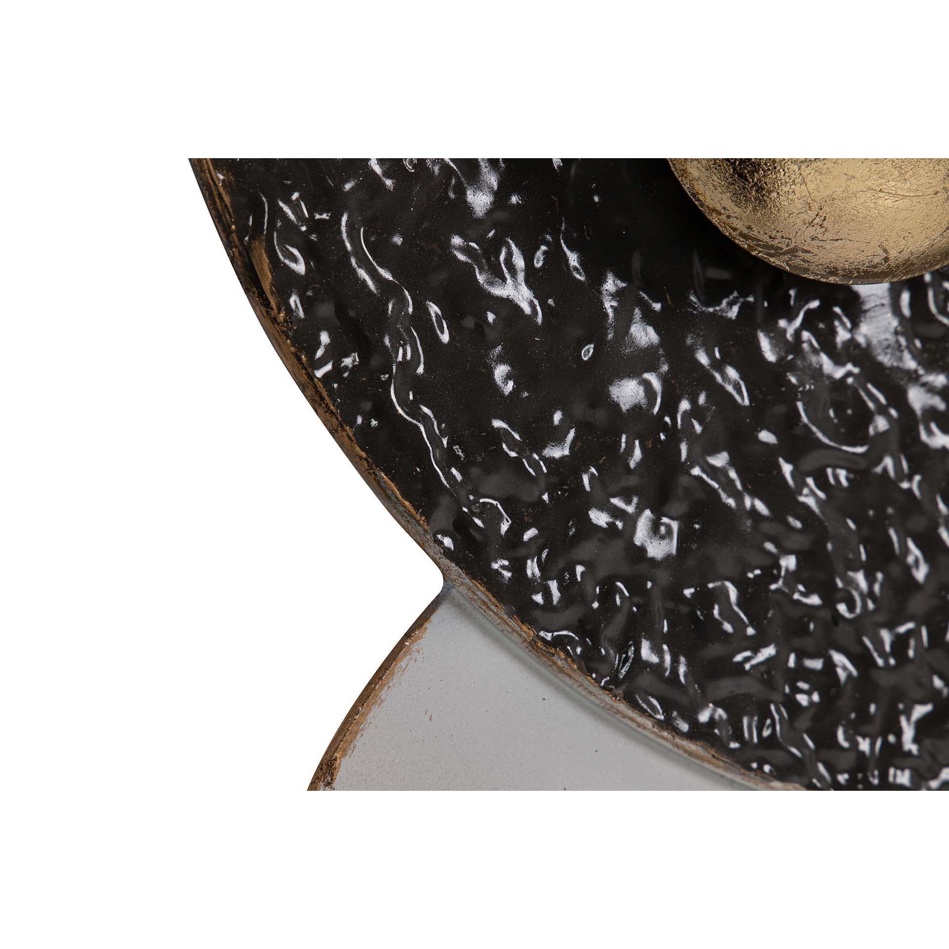 Adorno Pared Metal Blanco Negro 71x6x59 Cm