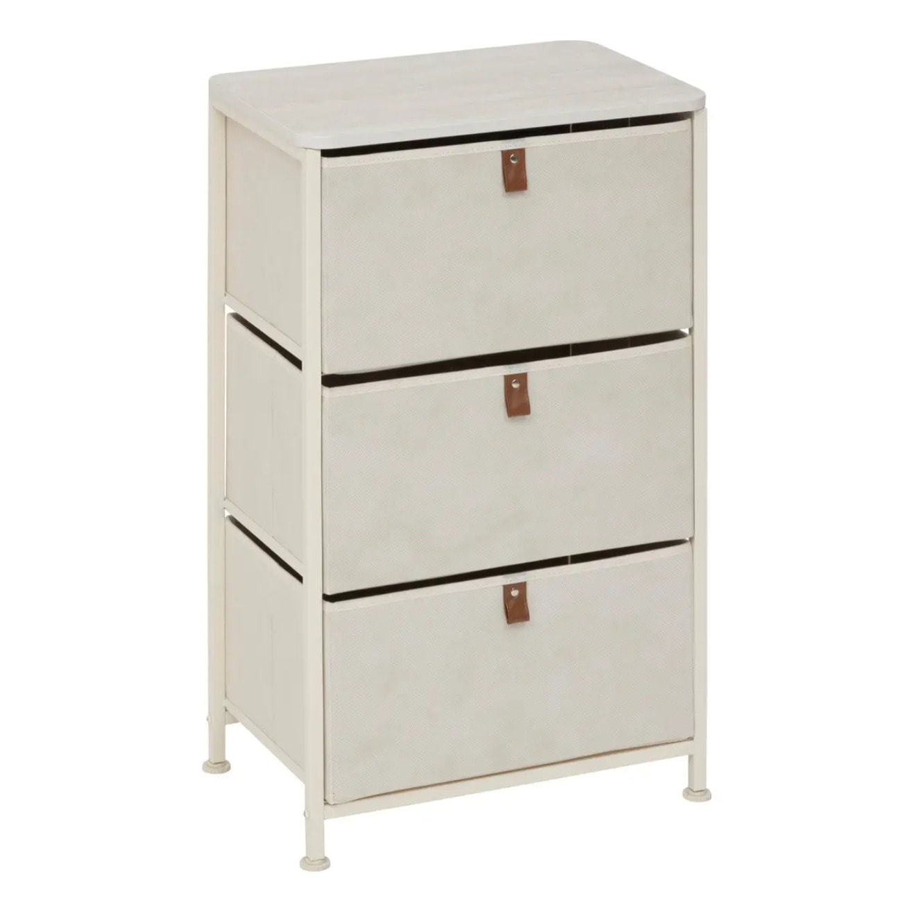 Rangement Tissa beige 3 tiroirs