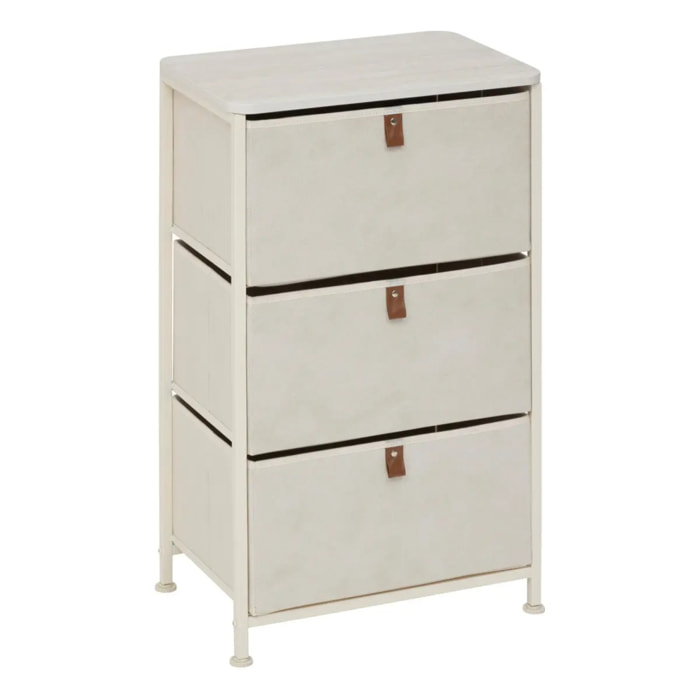 Rangement Tissa beige 3 tiroirs