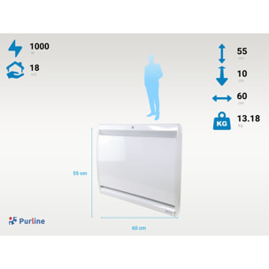 Emetteur thermique à faible consommation avec contrôle WIFI 1000   W