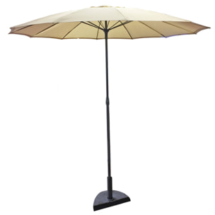 Ombrellone con palo centrale e apertura push-up, 230 x 230 x 240, Beige