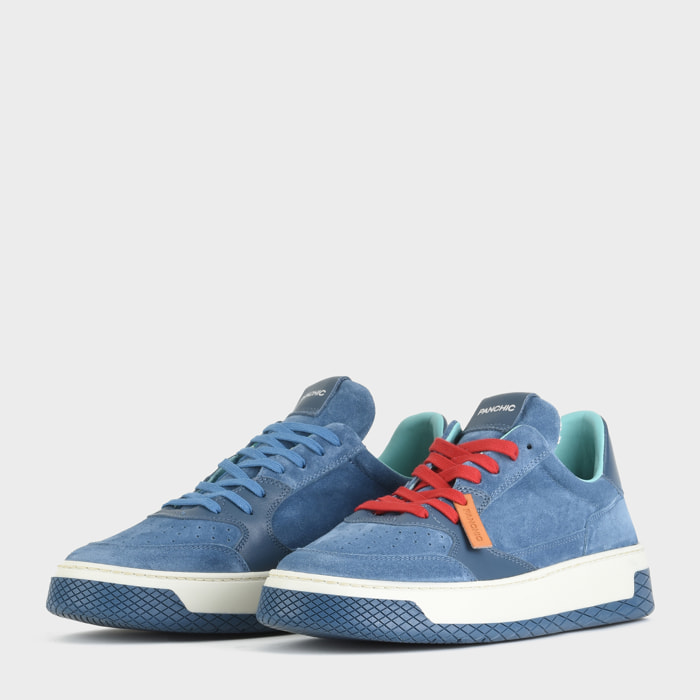 SNEAKER LOW P02 UOMO IN SUEDE E PELLE BLUE