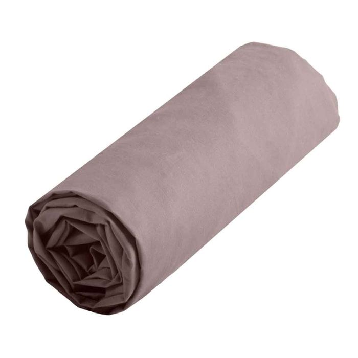 Drap housse uni en coton - Taupe