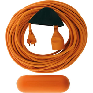 Multiprise ZENITECH jardin 25m 2x1.5 +support+boitier orange