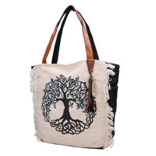 Borsa a spalla da Donna Jasmine in Cotone Prodotto Vegano 40x37x18 cm