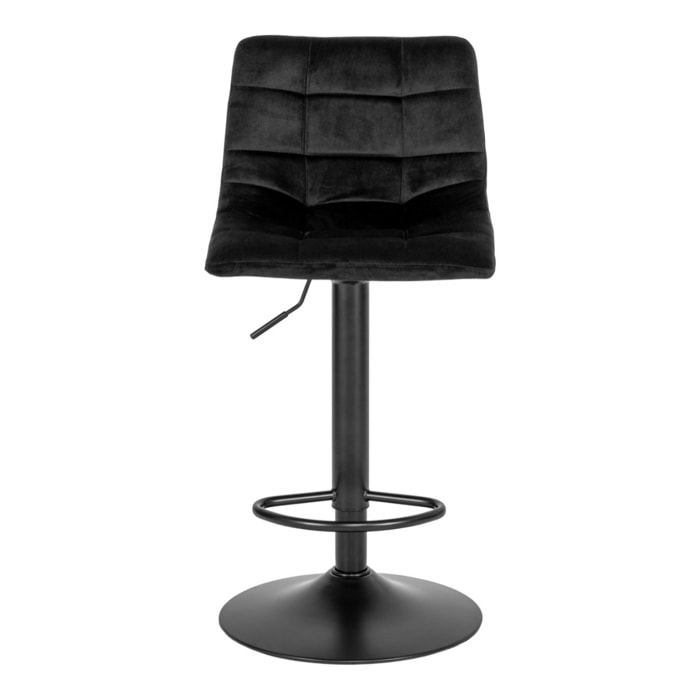 Set 2 sgabelli da bar Middelfart in velluto nero con base nera