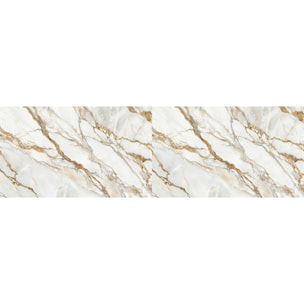 Revêtement sticker sol - MARBRE BLANC CASSÉ BRUN - Rouleau adhésif Protection Anti-dérapant