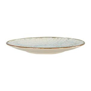 Lot de 6 assiettes à dessert 20cm en faience bleu et blanc MINERAL