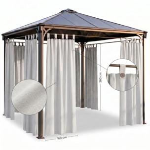 Tenda per gazebo con passanti e bottoni, telo ombreggiante in cotone e poliestere resistente ai raggi UV, facile da installare, ideale per terrazzo veranda e giardino, garantisce privacy e protezione dal sole