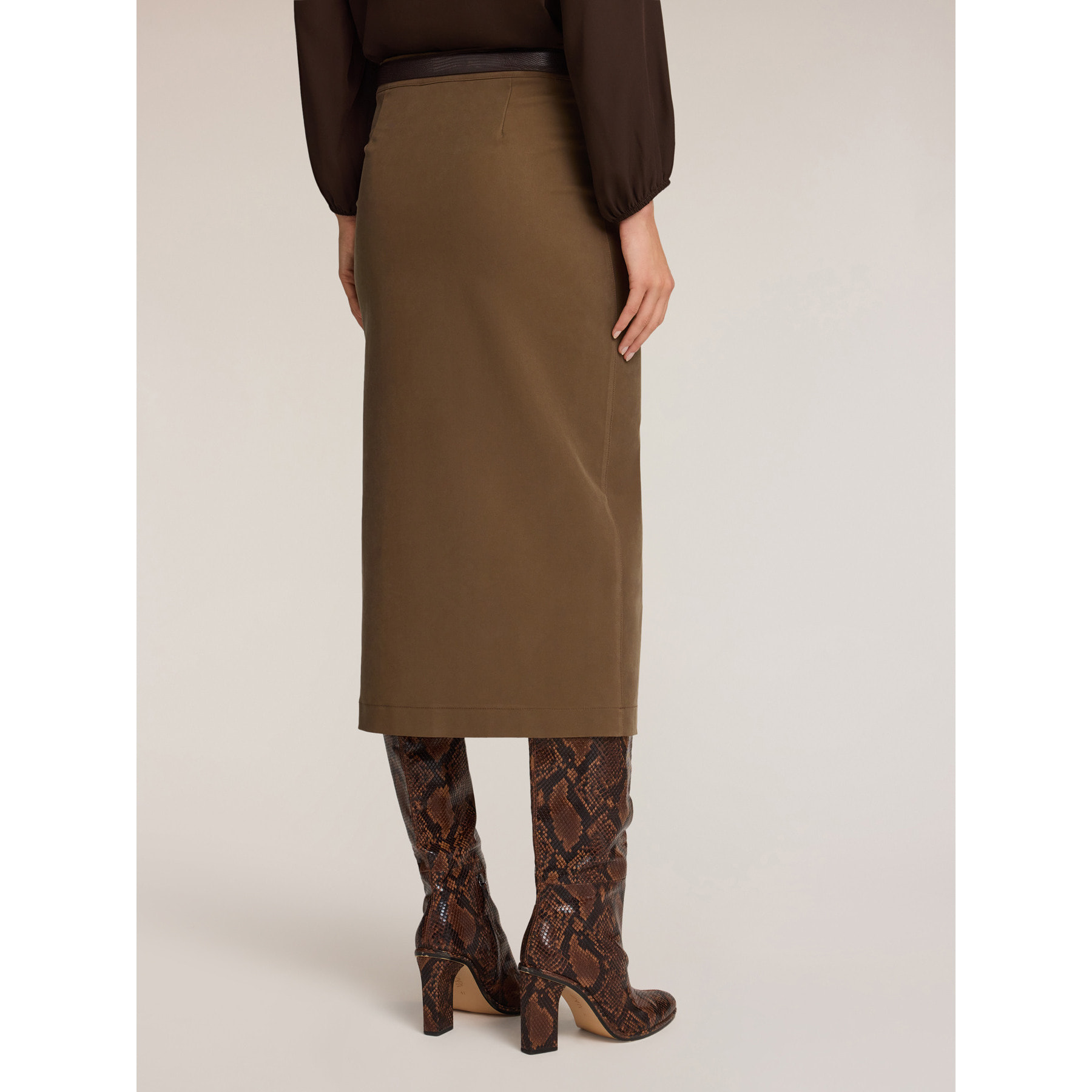 Motivi - Gonna tubino con spacco frontale - Marrone