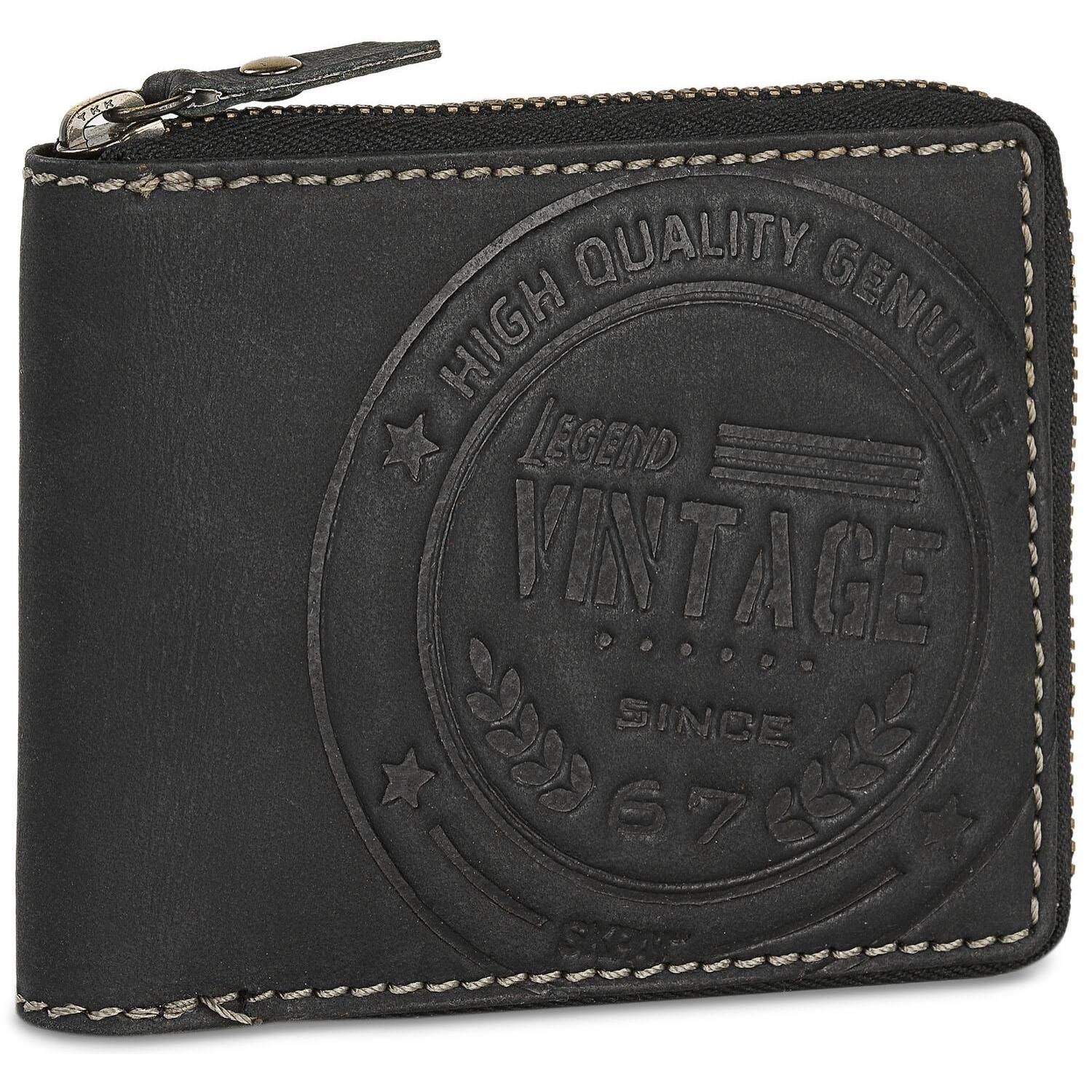 Cartera Hombre Piel Skpat Vintage Negro