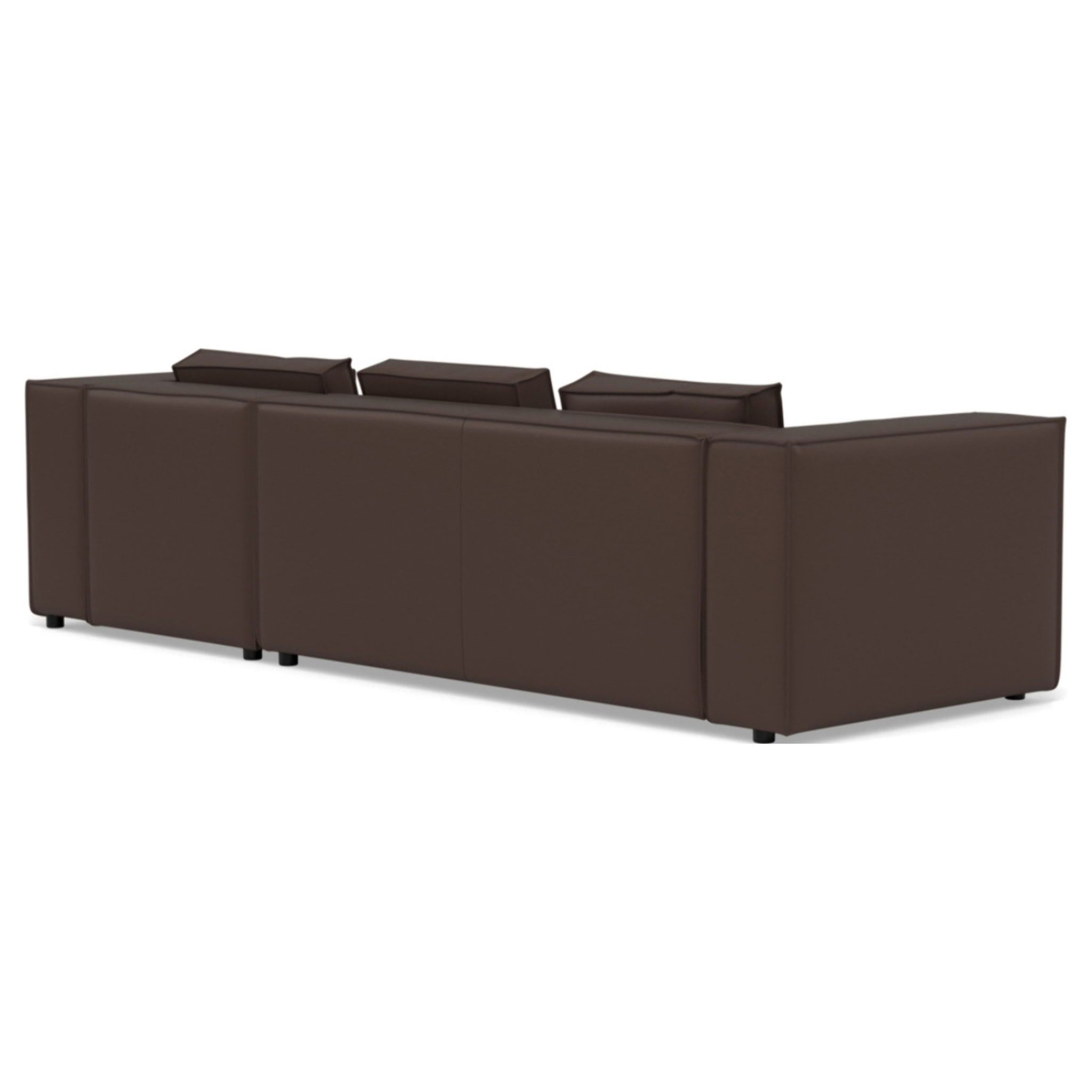 Stella - canapé d'angle droit 4 places en simili - Marron