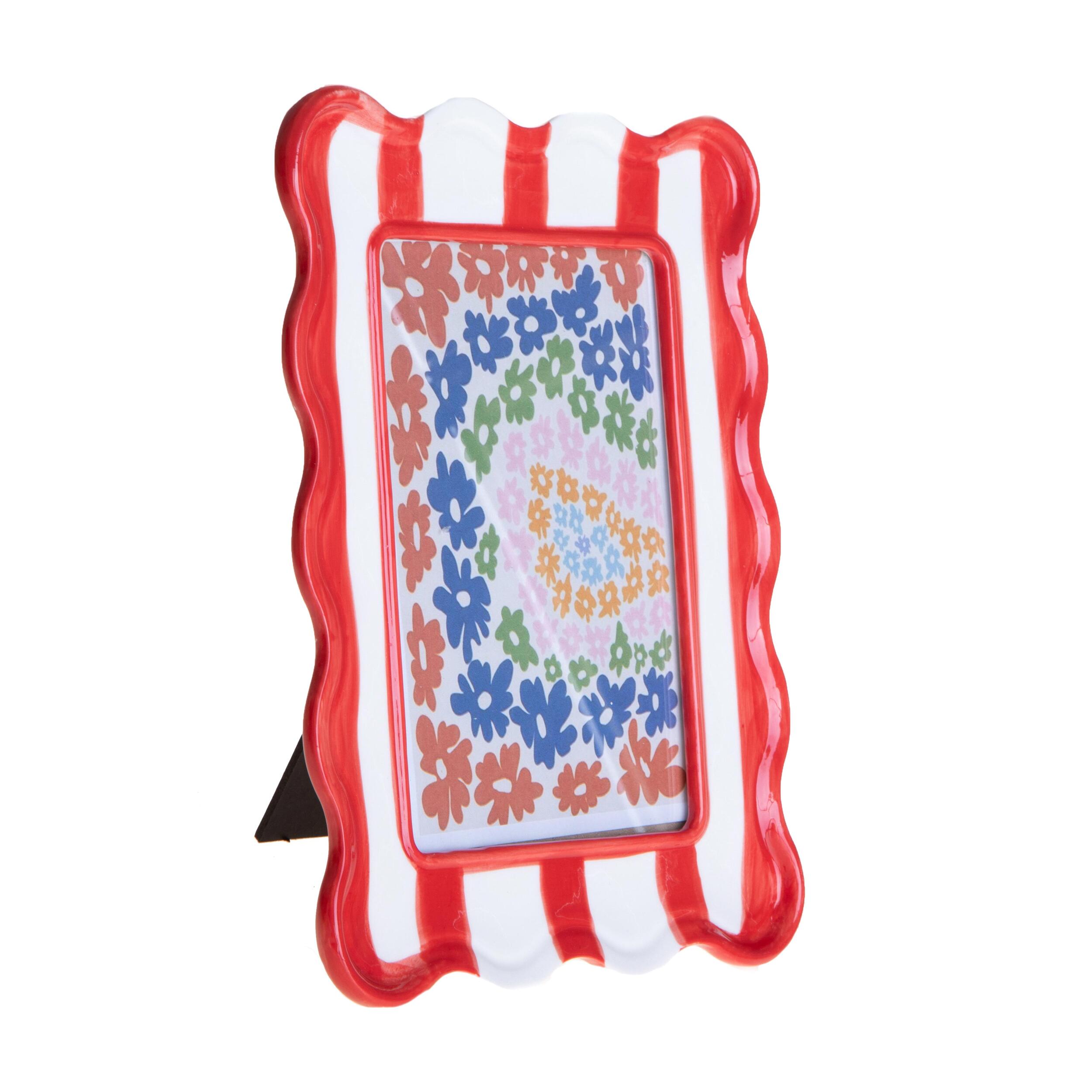 Porta foto con righe - 10xH16x2cm - Pezzi 3 - Bianchi Dino SpA