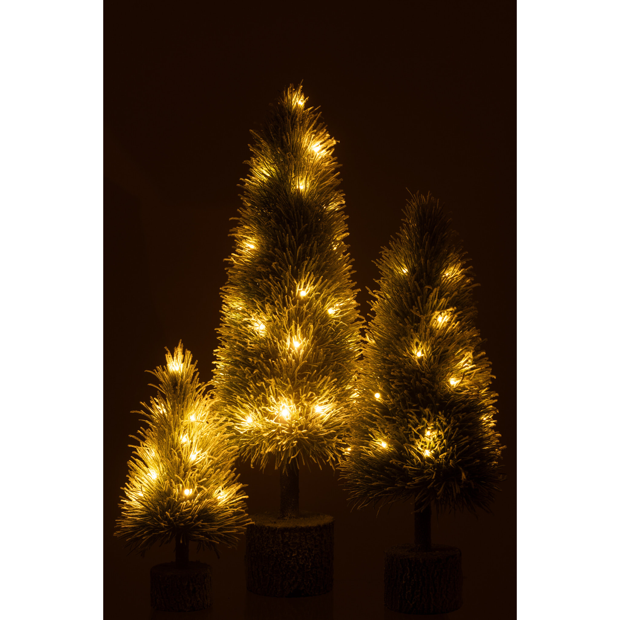 J-Line décoration Sapin De Noël Neige - plastique - vert - large - LED
