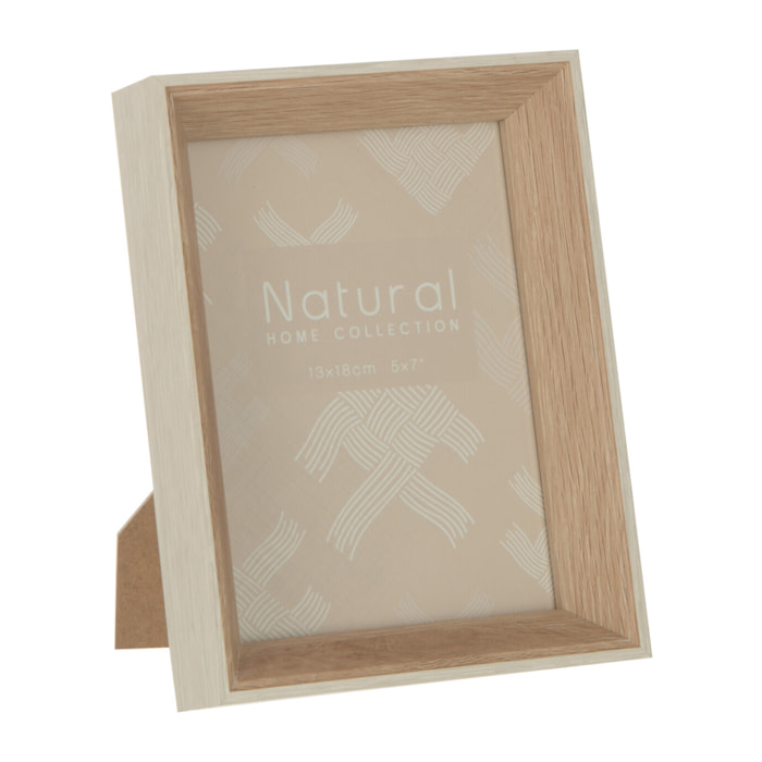 J-Line cadre photo Profondeur - bois - crème - medium - 2 pièces