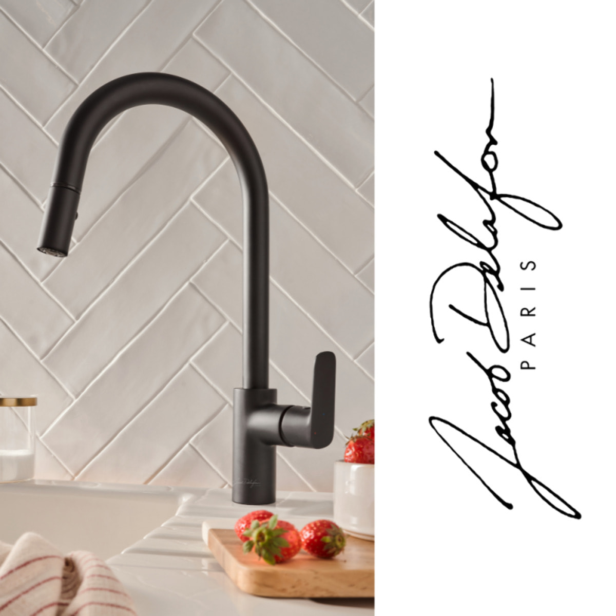 Robinet cuisine avec douchette extractible July+ noir mat