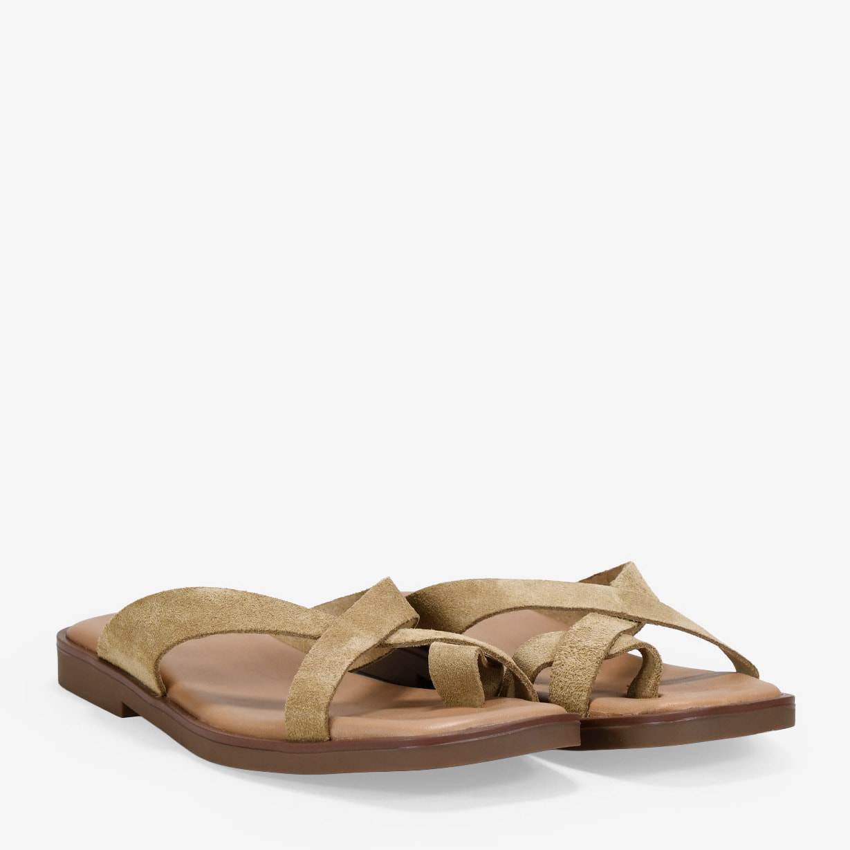 Sandalias de dedo arena en piel