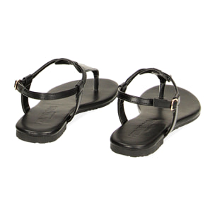 Sandalias planas negras