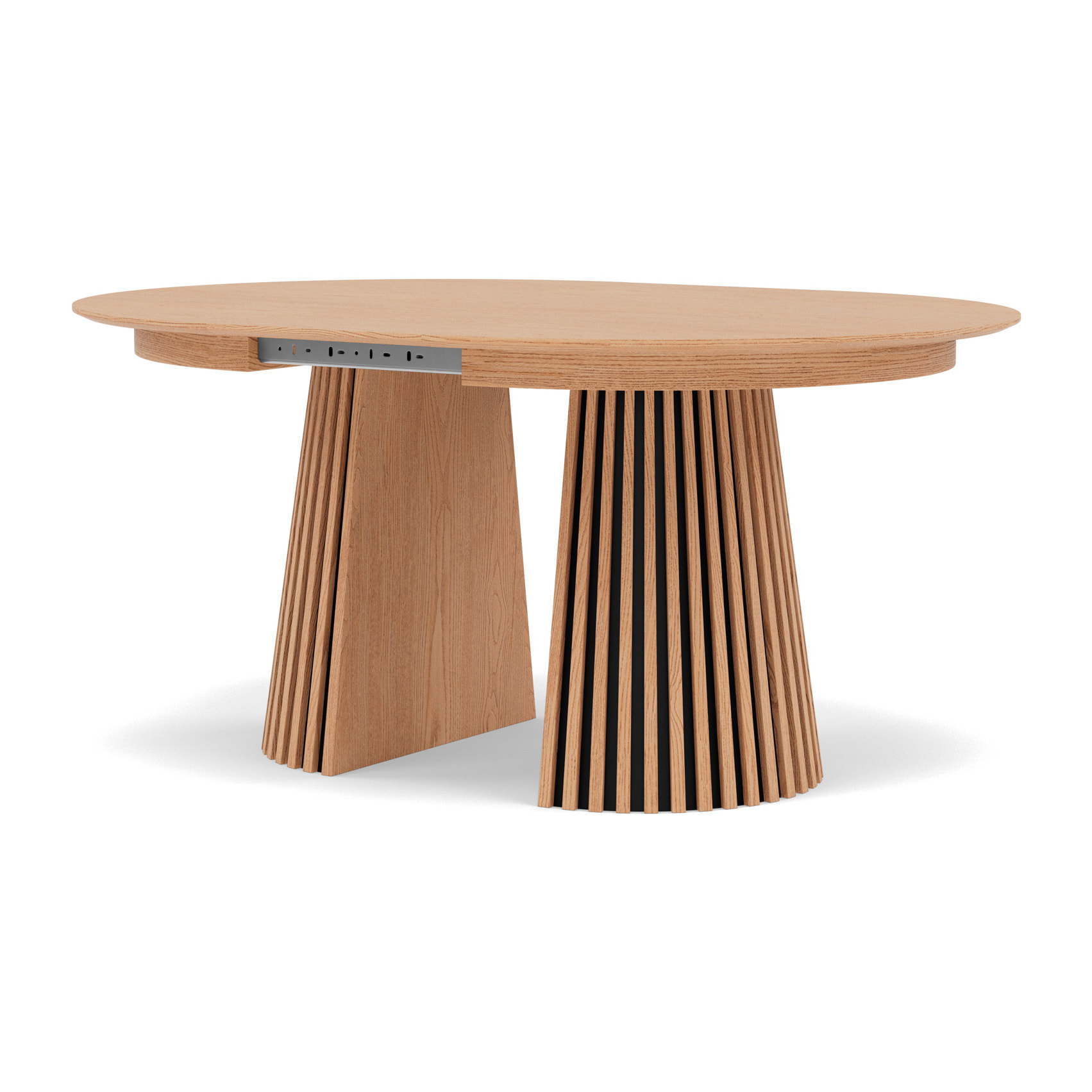 Freya - table à manger ronde extensible - effet bois - 4 à 8 personnes - Bois