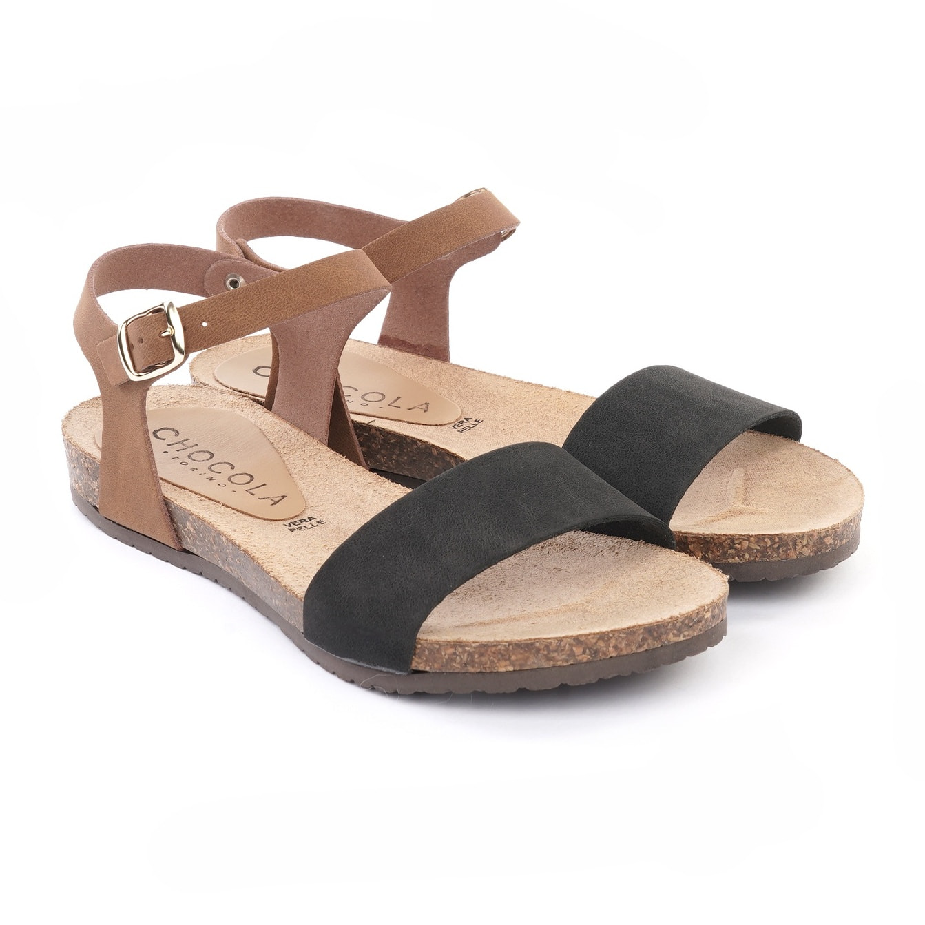 SANDALO BIO FLAT FASCIA NERO