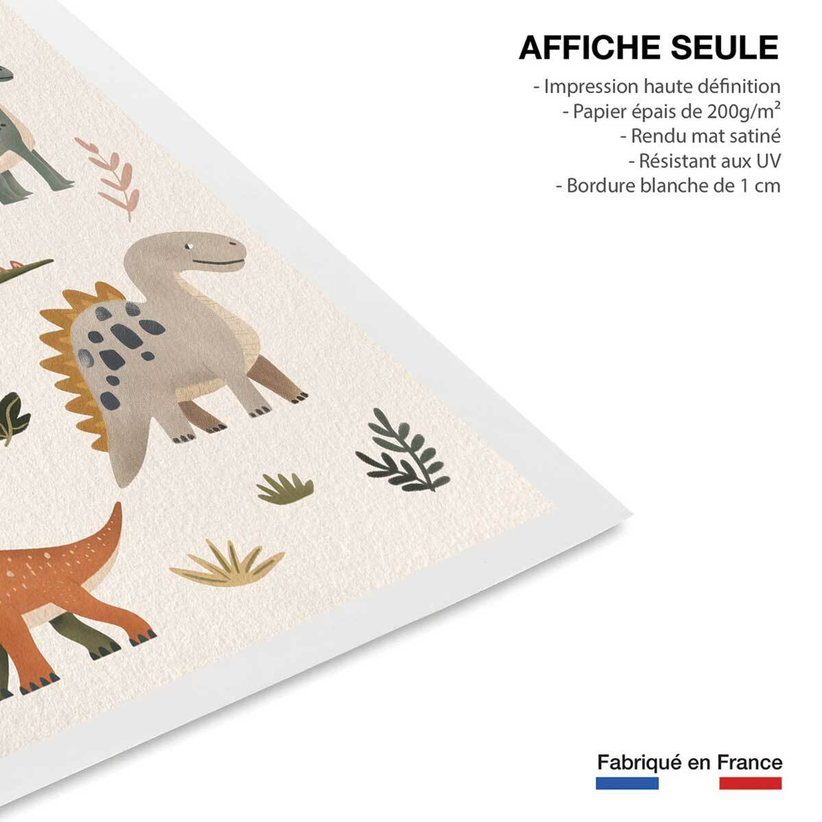 Affiche enfant les grands dinos  Affiche seule