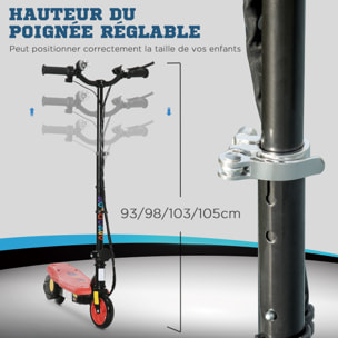 Trottinette électrique 120 W pliable pour enfant 7-14 ans 12 Km/h max. autonomie 10 Km max. rouge