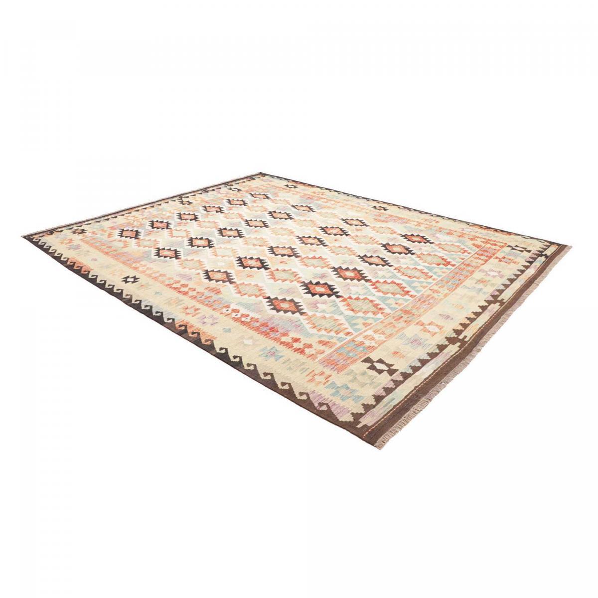 Tapis kilim géométrique, tissé à plat, laine naturelle, ZONIDOZ