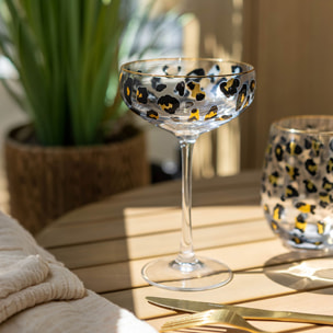 Lot de 4 coupes en verre 27cl motif léopard LEOPARD