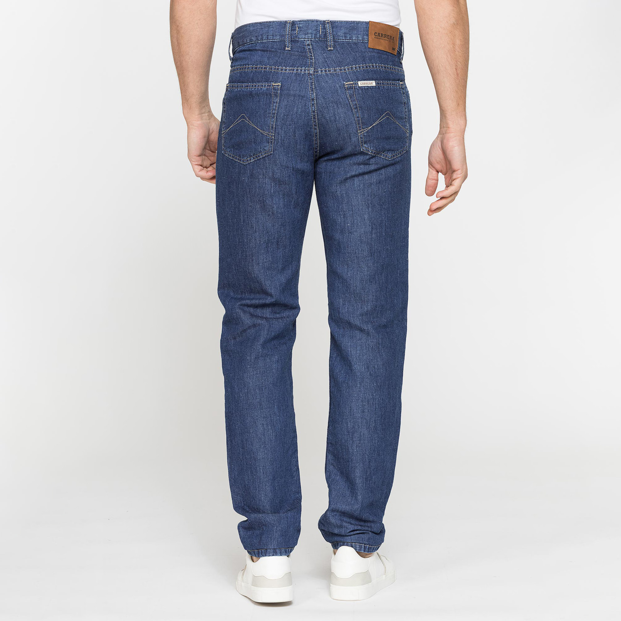 JEANS 5 TASCHE IN TESSUTO DENIM DI LINO & COTONE