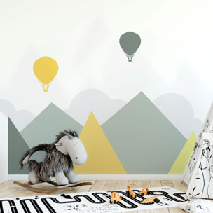 Stickers muraux enfants - Décoration chambre bébé - Autocollant Sticker mural géant enfant montagnes scandinaves NUUK