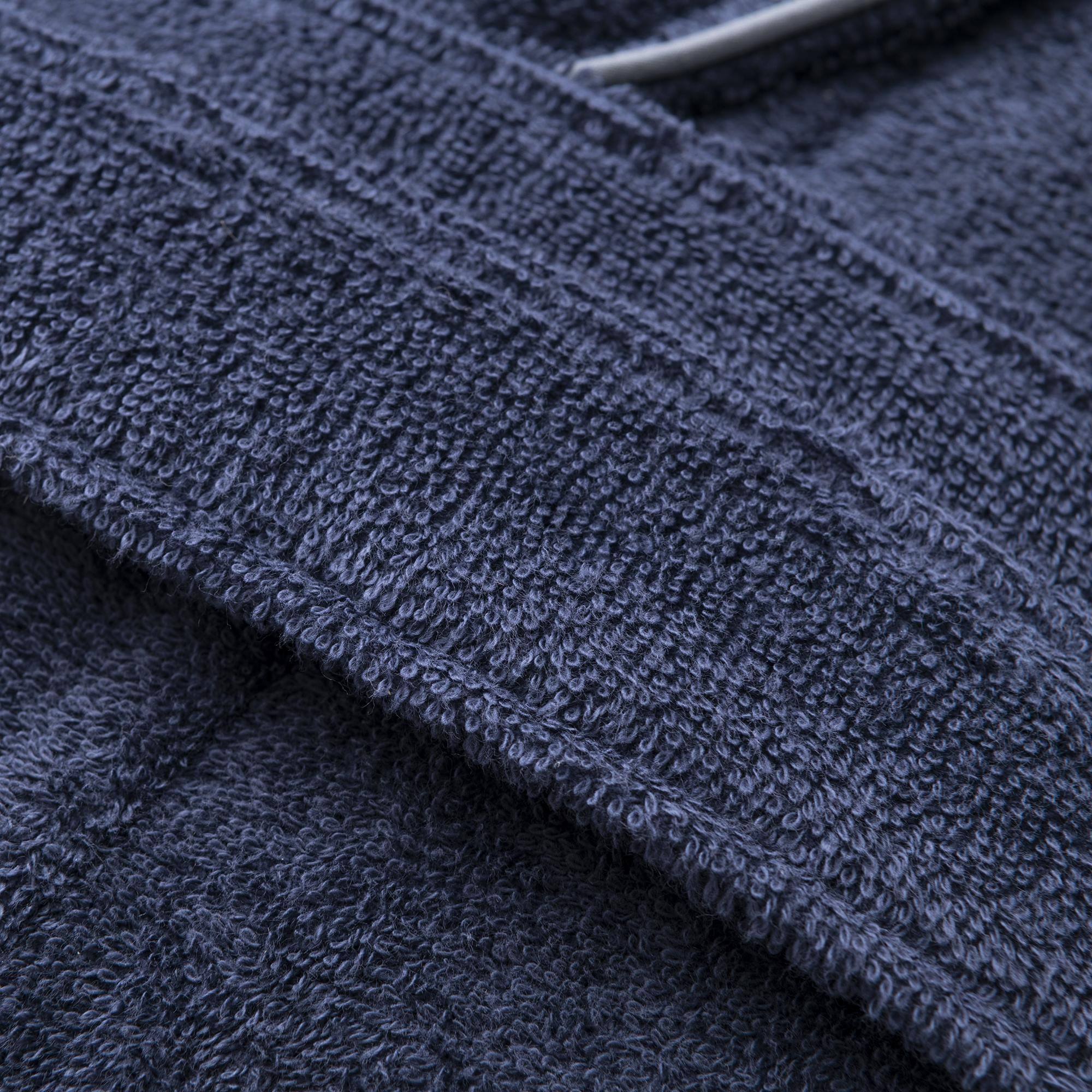 Albornoz s-m 100%algodón 360gsm azul con ribetes grises scalpers home