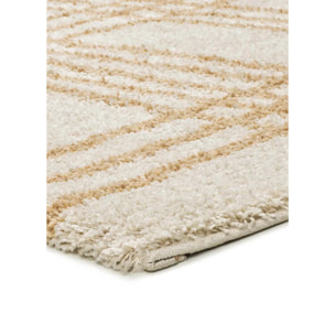 HELIA Alfombra shaggy de estilo nórdico en tonos beige, varias medidas disponibles
