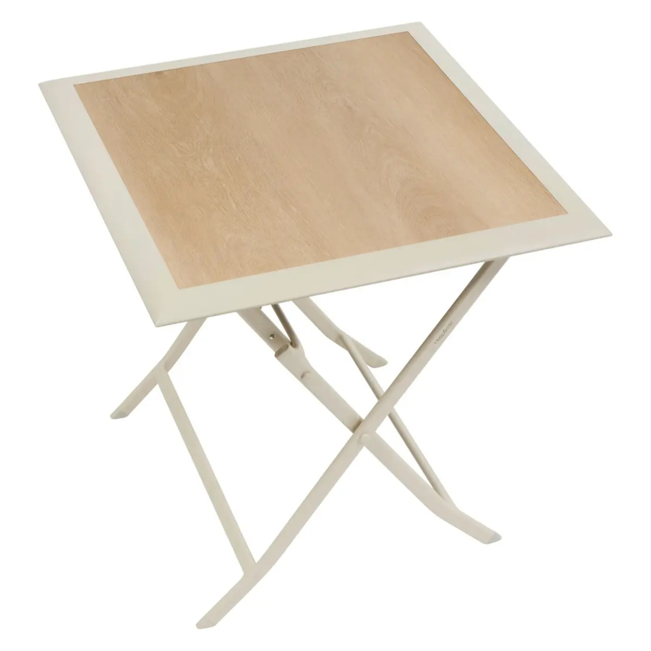 Table de jardin 2 places Azua pliable beige 71x71cm