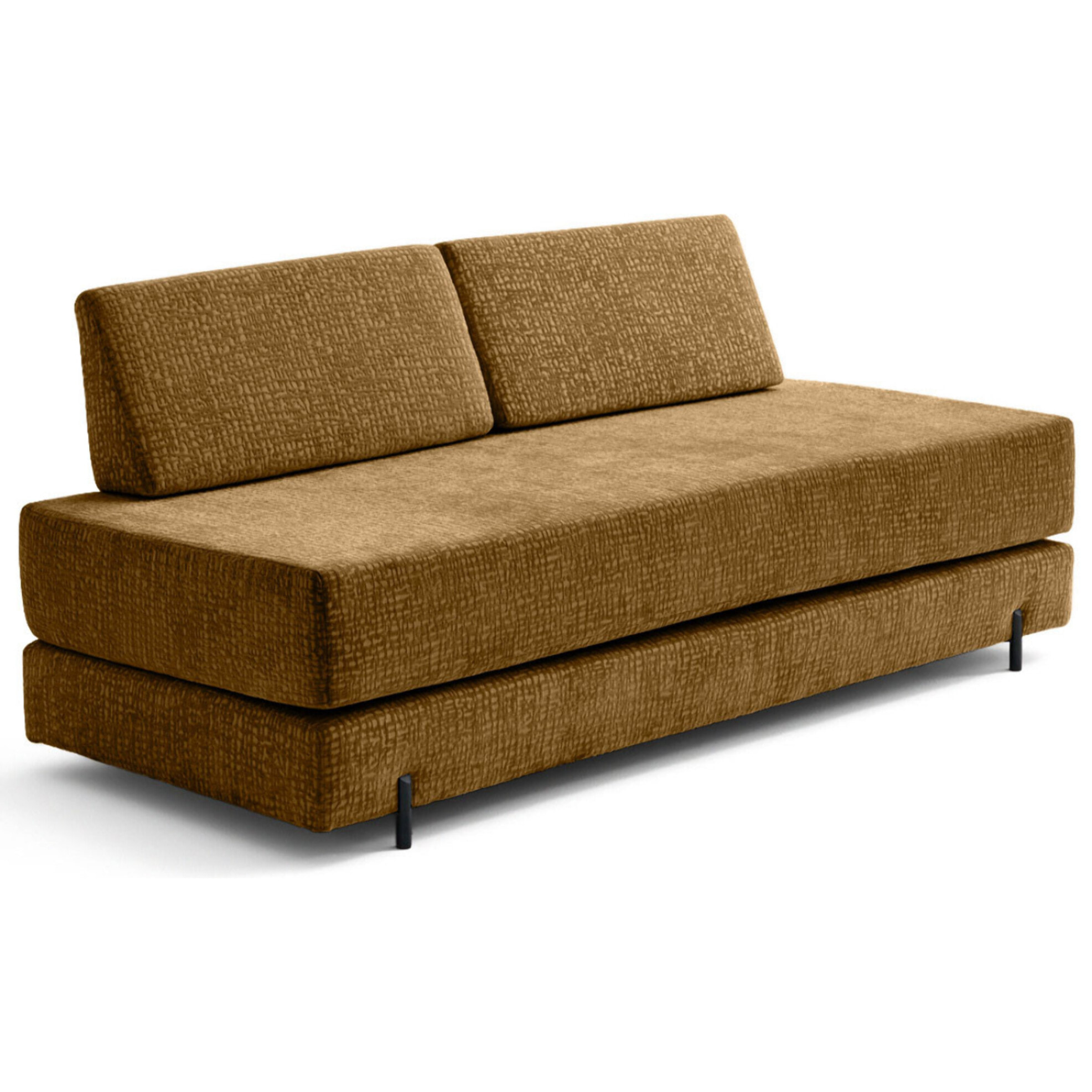 Brescia - banquette 3 places convertible en tissu velours relief - Jaune