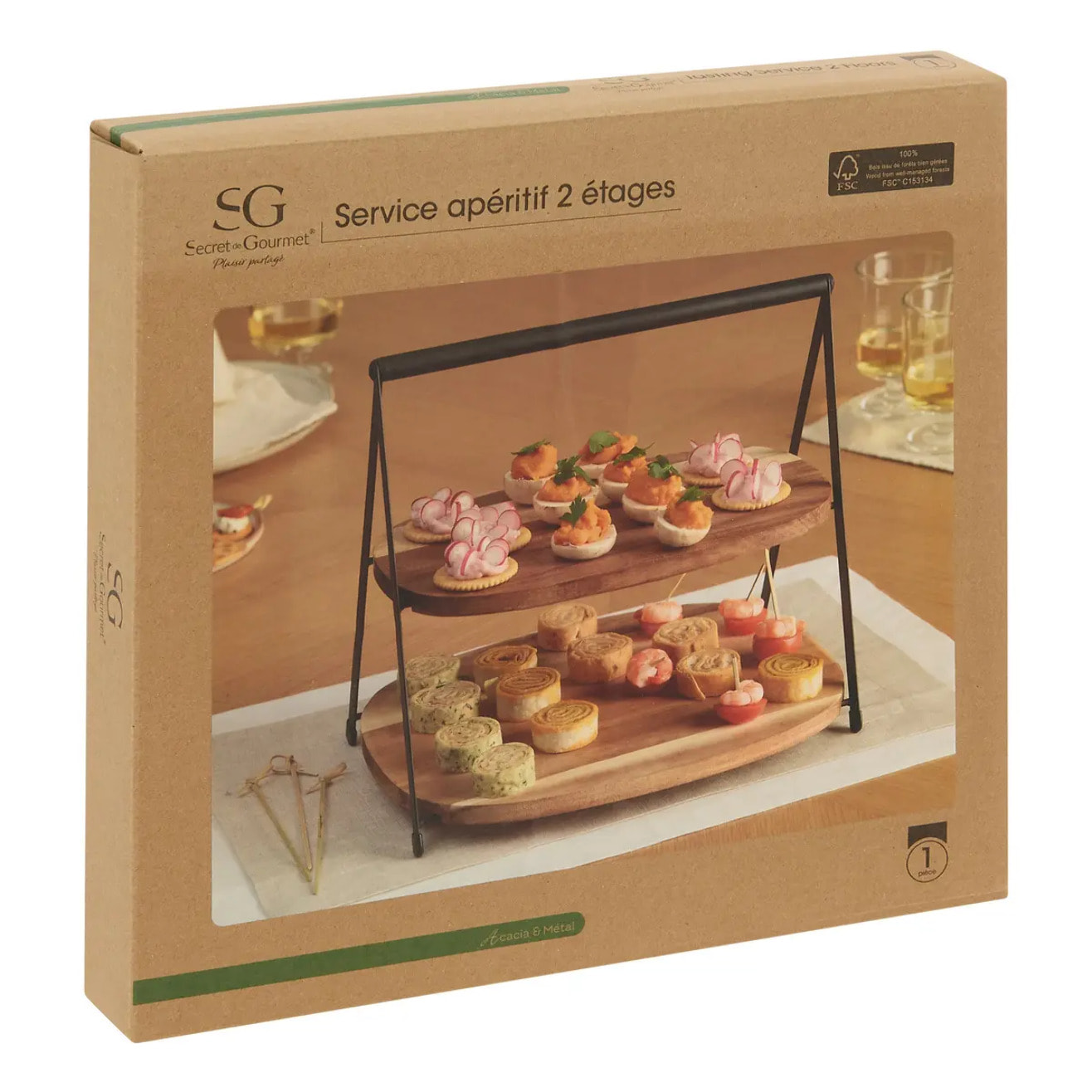 Serviteur de table Mina marron L27,5xp25,5xH25cm