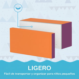 HOMCOM Juego de 7 Bloques de Espuma para Niños de 1-3 Años Bloques Psicomotricidad Figuras de Construcción para Escalar y Gatear Multicolor