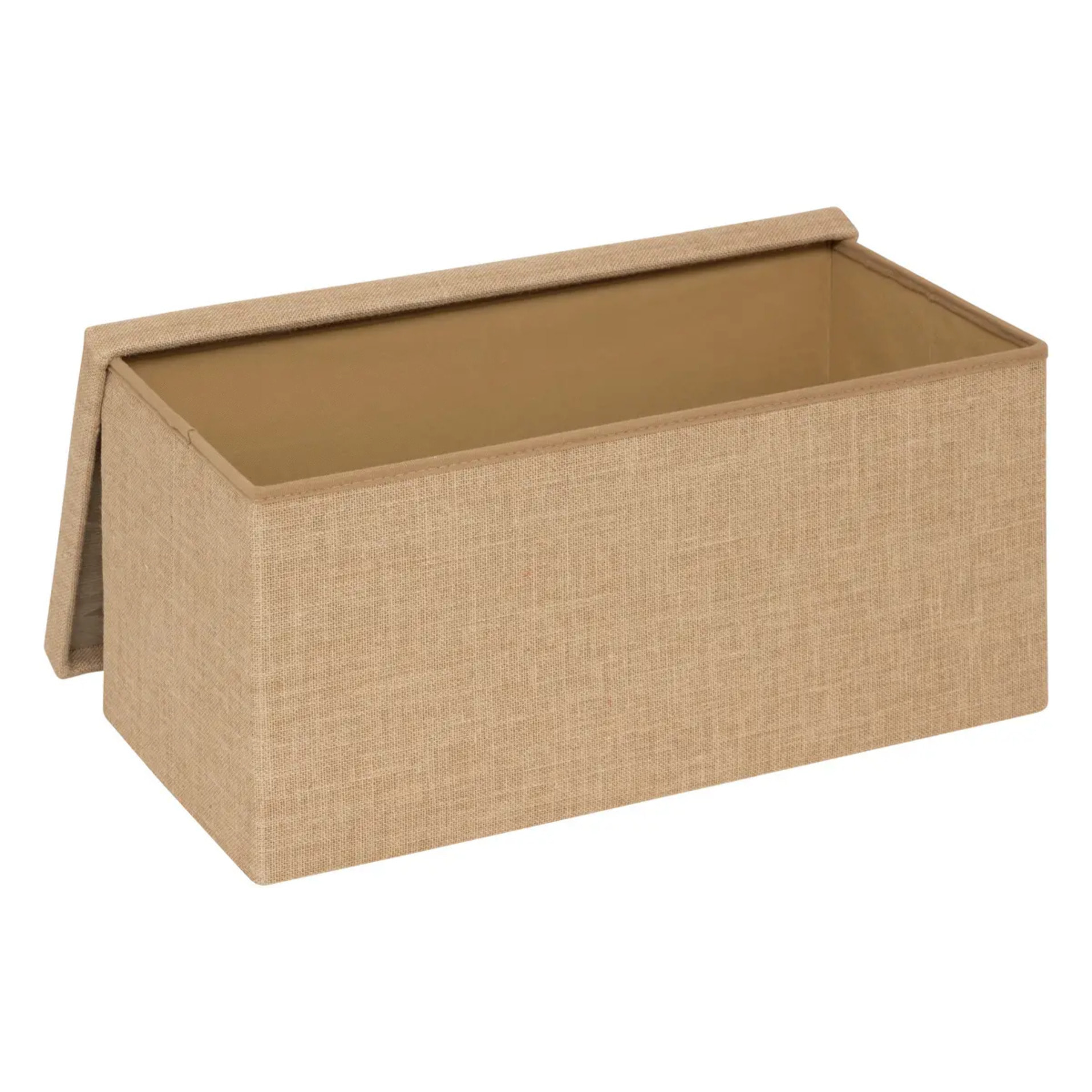 Pouf de rangement "Mix 'n' Modul" en toile de jute beige 76x38cm
