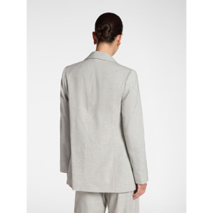 Elena Mirò - Blazer in misto lino monopetto - Grigio