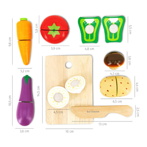 set de verduras VEGGIE TABLE para cortar de madera