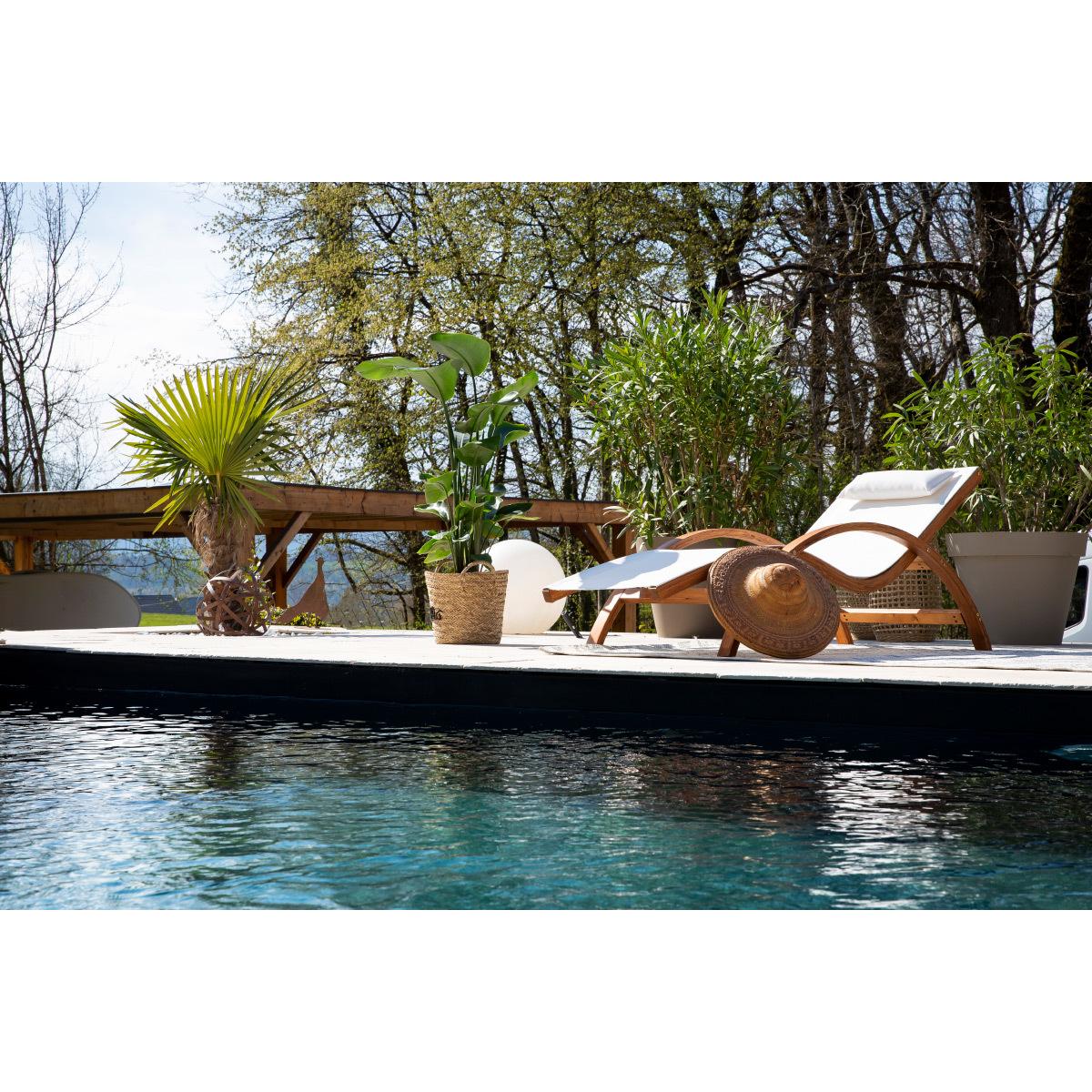 Chaise Longue Bain De Soleil Transat De Relaxation Avec Appui-tête Dossier Et Parasol Inclinables Leger Pliable 53 X 193 87929049
