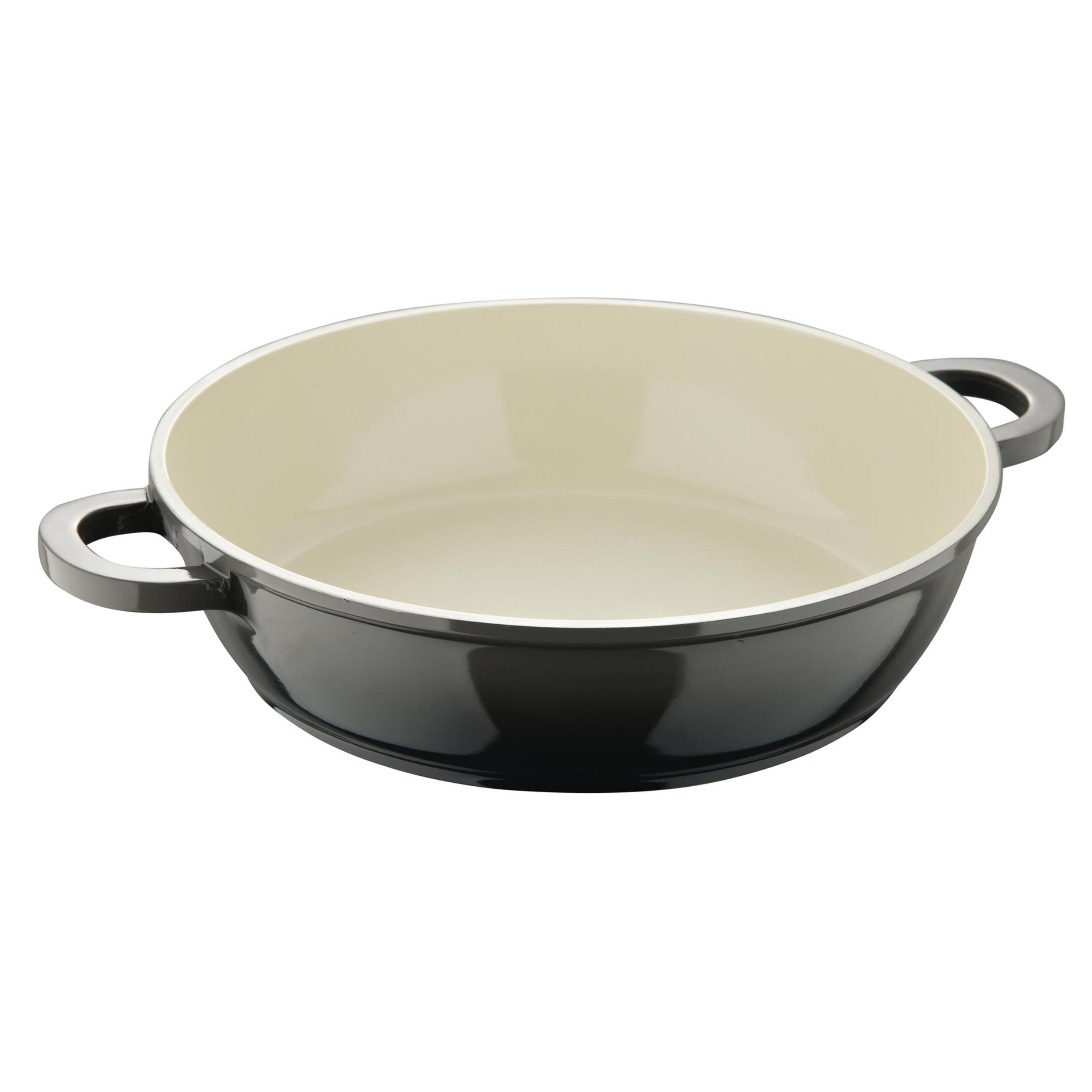 olla baja con tapa de ø24cm y 2,3l en aluminio fundido color gris