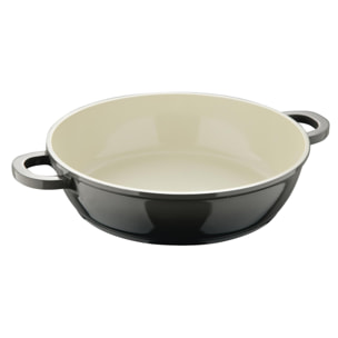 olla baja con tapa de ø24cm y 2,3l en aluminio fundido color gris