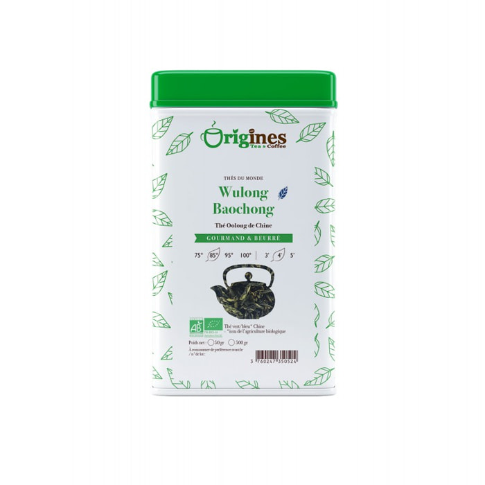 Wulong Baochong - Thé Oolong Bio de Chine - Boîte Métal 50g