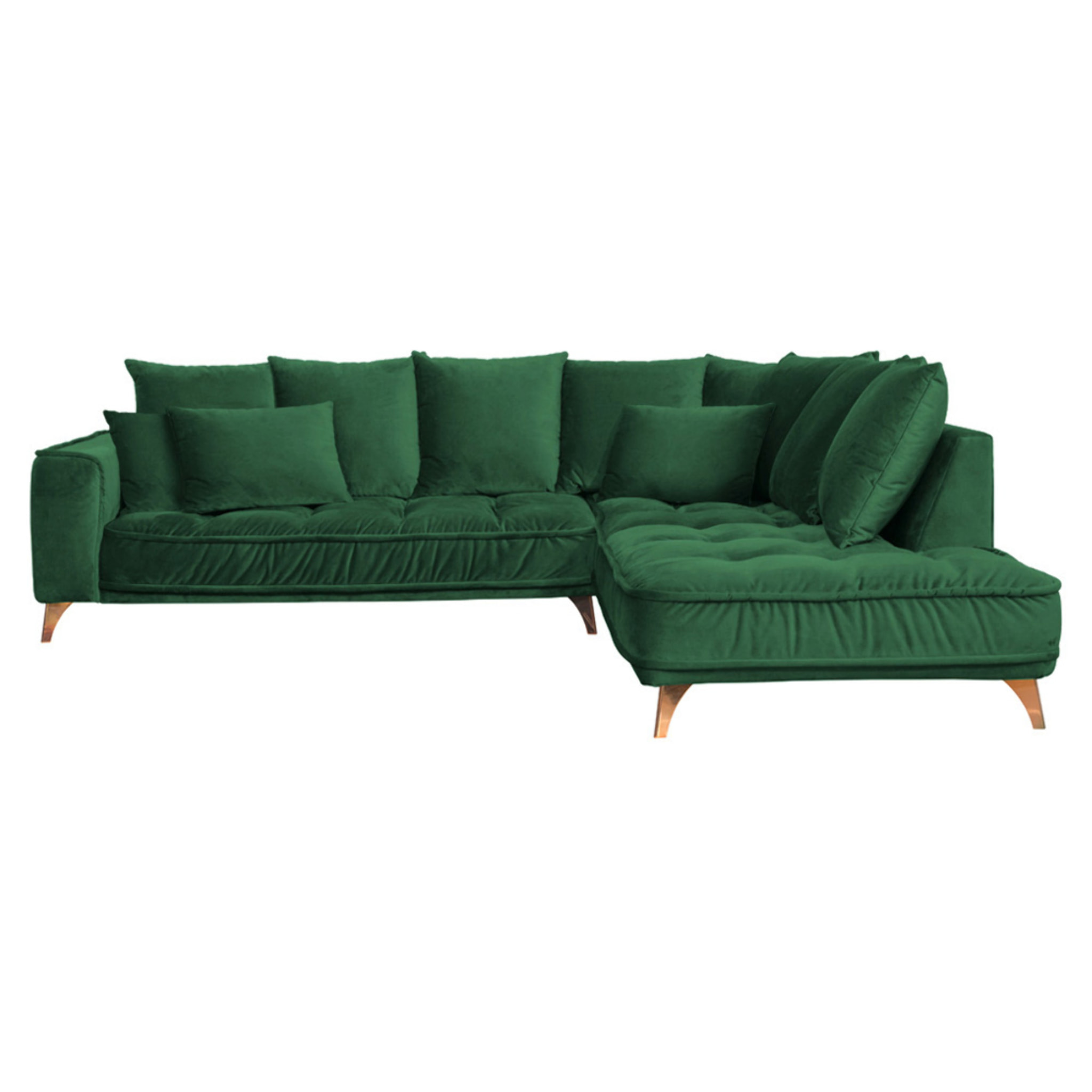 Canapé d'Angle Droit Velours Altamo, 4 Places, Housse Déhoussable, Style Scandinave