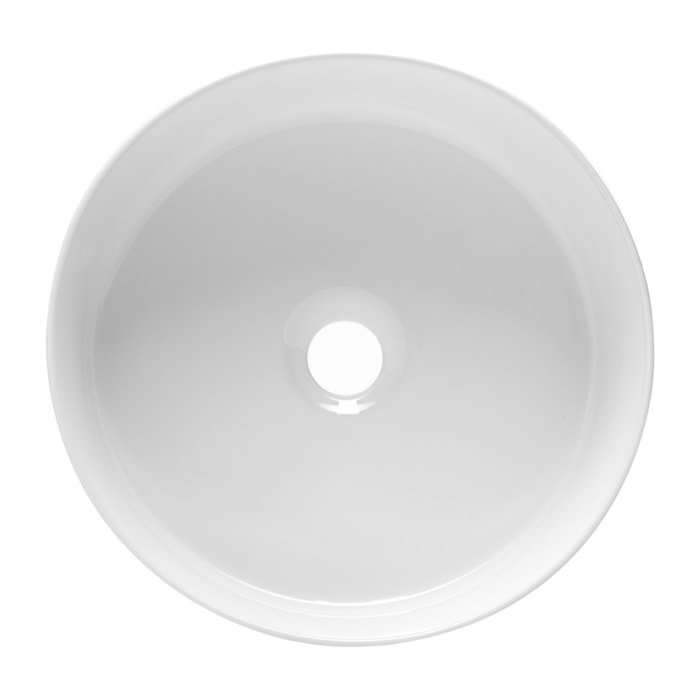 Vasque à poser ronde diamètre 36 cm - blanc brillant - finition striée - sans trop-plein - Infinitio SAT