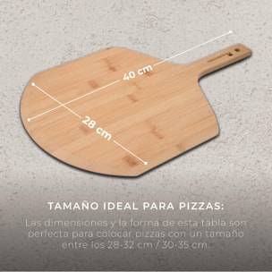 Set compuesto por cortador de pizza + tabla de corte en madera masterpro