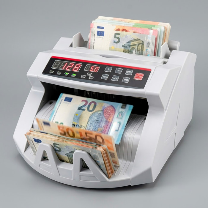 Conta Banconote Professionale Con Display LED E Rilevatore Banconote False UV/MG 1000 Banconote Al Min Display Esterno Remoto