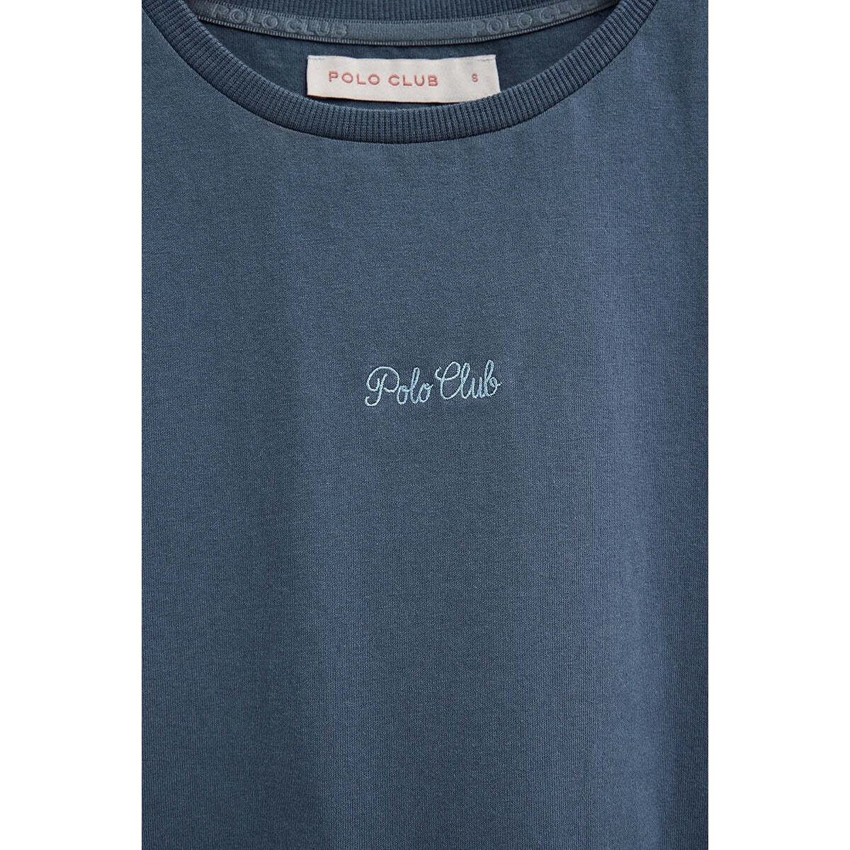Camiseta azul denim de manga corta y corte regular con bordado Polo Club