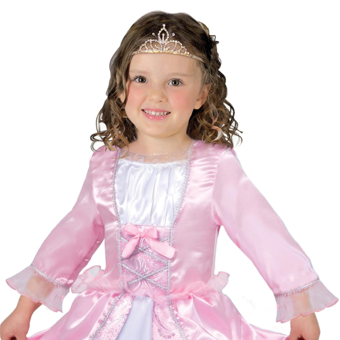 Abito Dolce Principessina Costume Carnevale Rosa Bianco Bambina